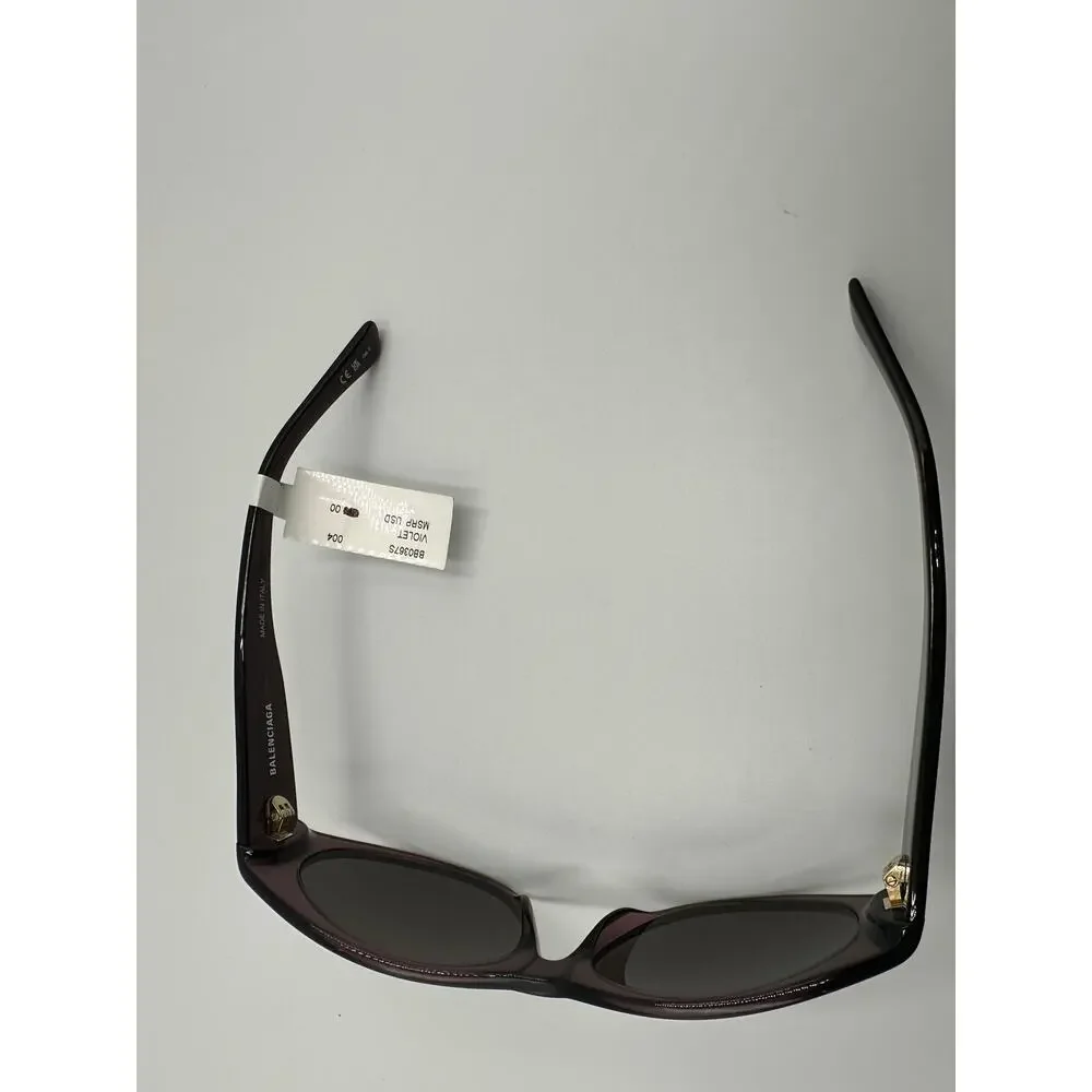 New Balenciaga BB0367S frame Violet lenses Grey  Sunglasses
